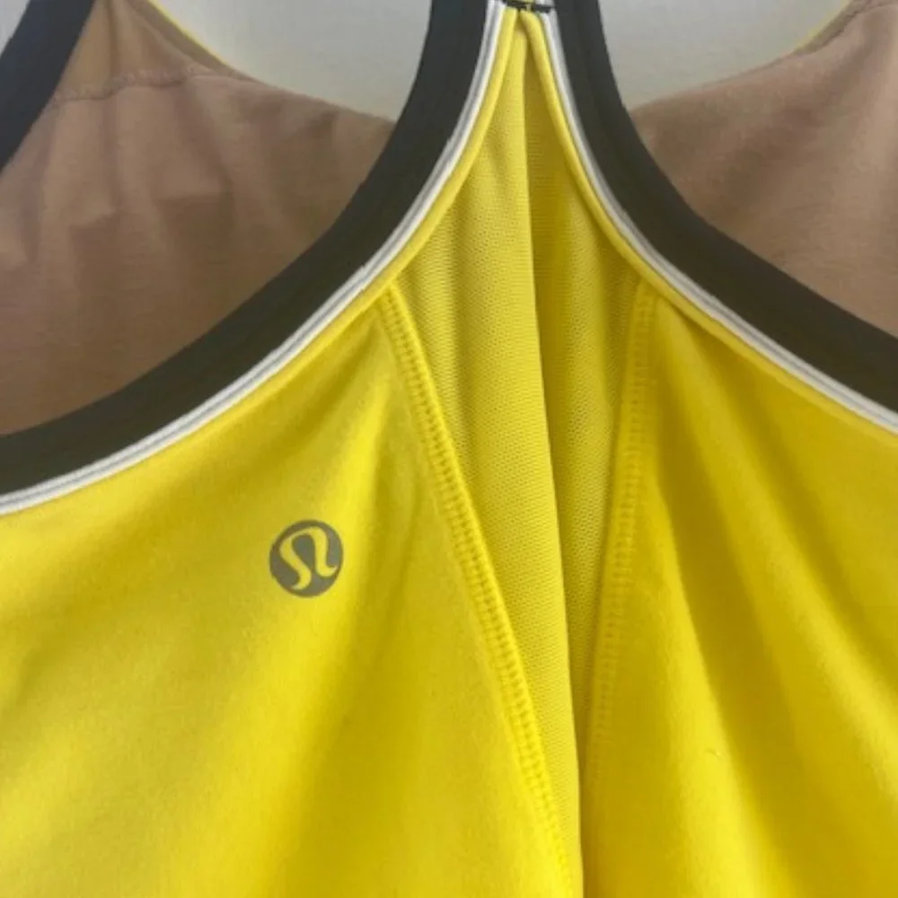 Lululemon Women Power Top Y Tank  Built-In Bra  2Item = 70$ Yellows and Purples - Picture 4 of 8